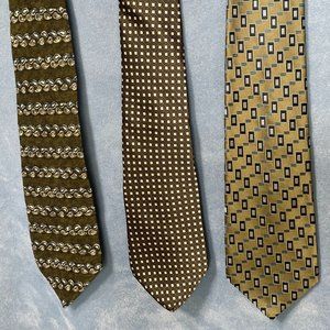 Bundle of 3 100% Silk Used Neckties. Made in the USA.